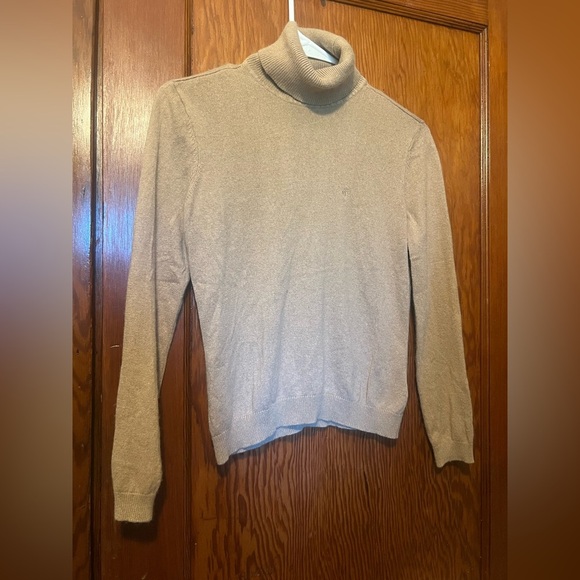 Lauren Ralph Lauren Silk Cashmere Turtle Neck Sweater Womens Small Tan - Picture 1 of 5